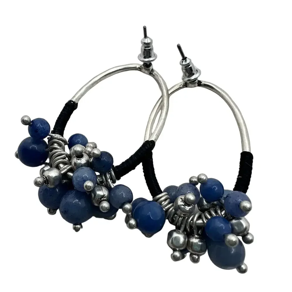 🍭4/$20 Beaded bauble silver tone post earrings